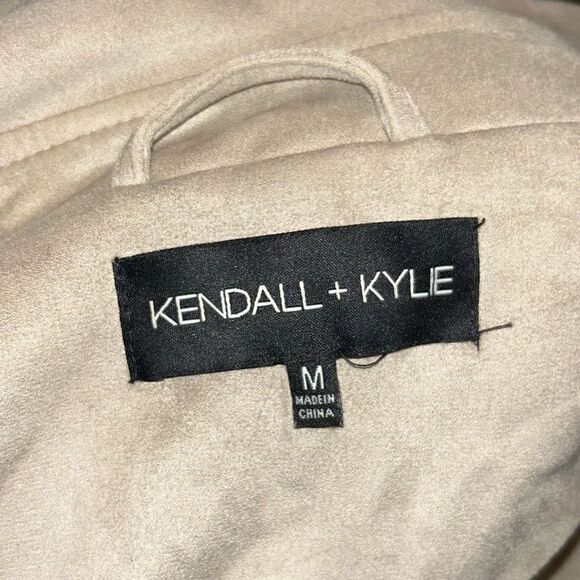 Kendall & Kylie Suede Sleeveless Robe Sweater Soft Tan Long Sweater Vest Belted - Picture 7 of 14